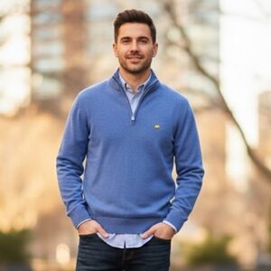 Jack Nicklaus Blue Heather 1/4 Zip Sweater Mens Size M